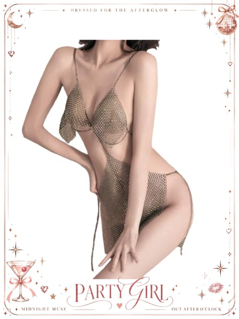 Fishnet Bodystocking Lingerie Adjustable Free Size Body Chain Halloween Cosplay